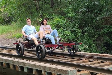 Two-Person Railbikes | The Fruit Company Tours